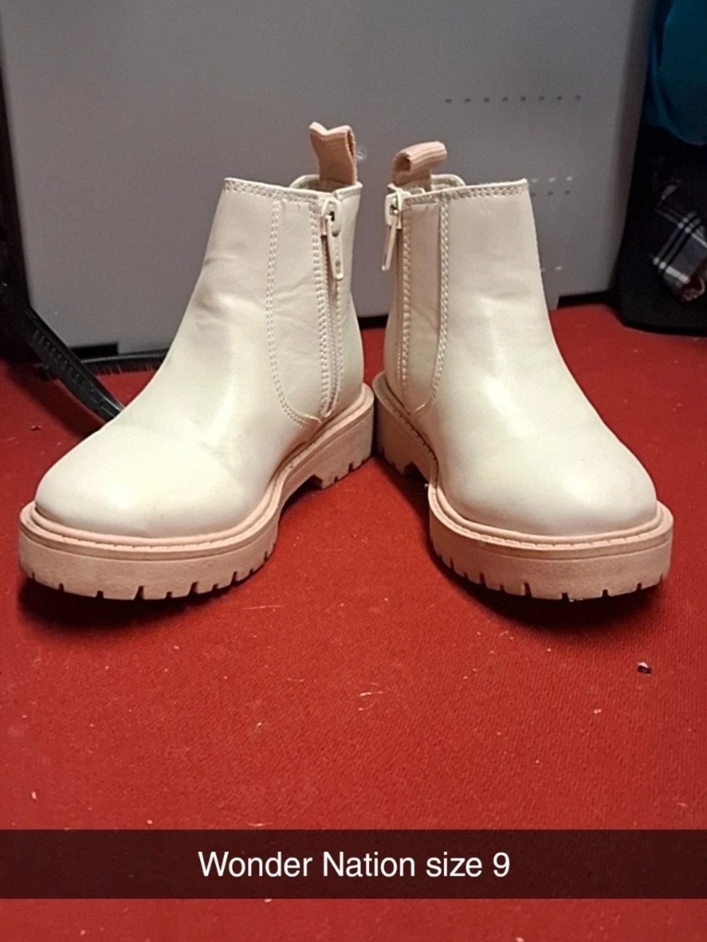 wonder nation Cream Lug Platform Ankle Boots